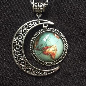 Moon and earth necklace